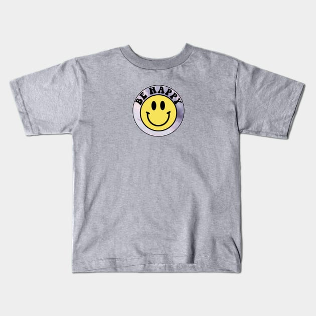 Be Happy Smiley Face Sky Kids T-Shirt by lolsammy910